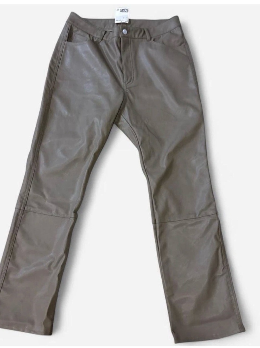 H&M Women Faux Leather Pants in Light Taupe. New With Tags. Size: 10